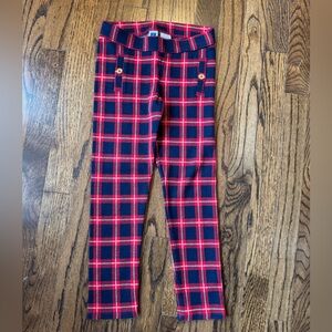 Janie and Jack girls size 6 red and blue plaid pants like new!